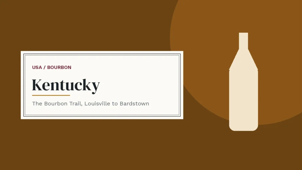 Label-style cover with a bourbon bottle — Kentucky Bourbon Trail