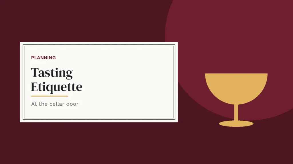 Label-style cover with a wine glass — wine and spirits tasting etiquette
